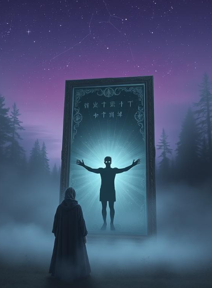 Deep AI Twilight Reflection in the Mist