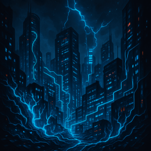 Futuristic City of Neon Roots