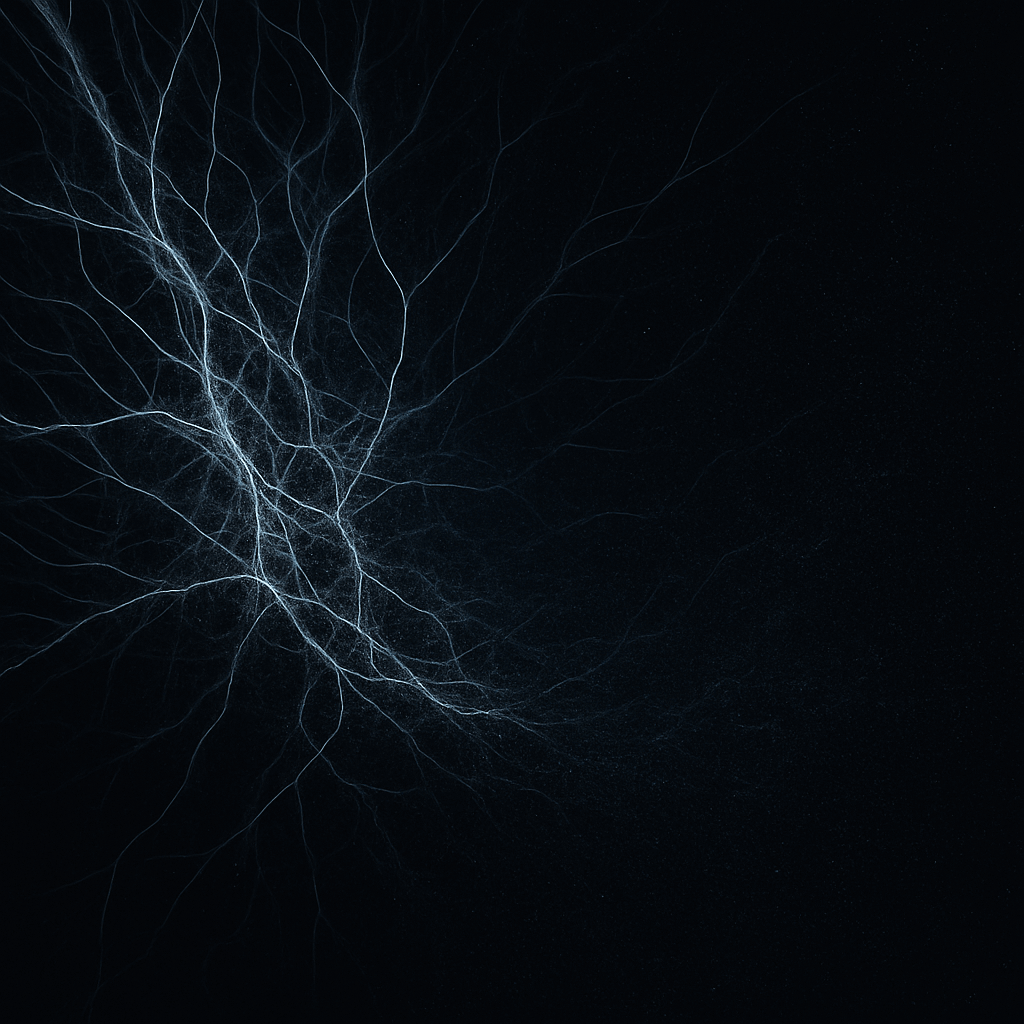 Glowing Neural Web in Darkness