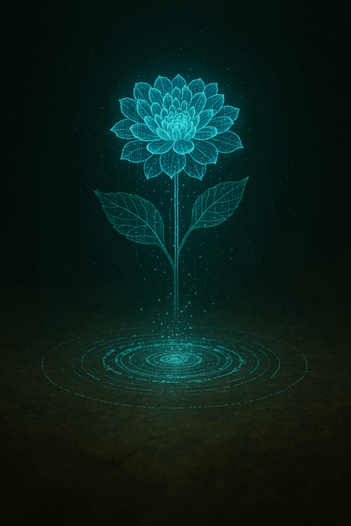 Holographic Dahlia Over Ancient Surface Holographic Dahlia Over Ancient Surface